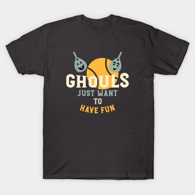 Halloween Padel Pun Ghouls T-Shirt by whyitsme
